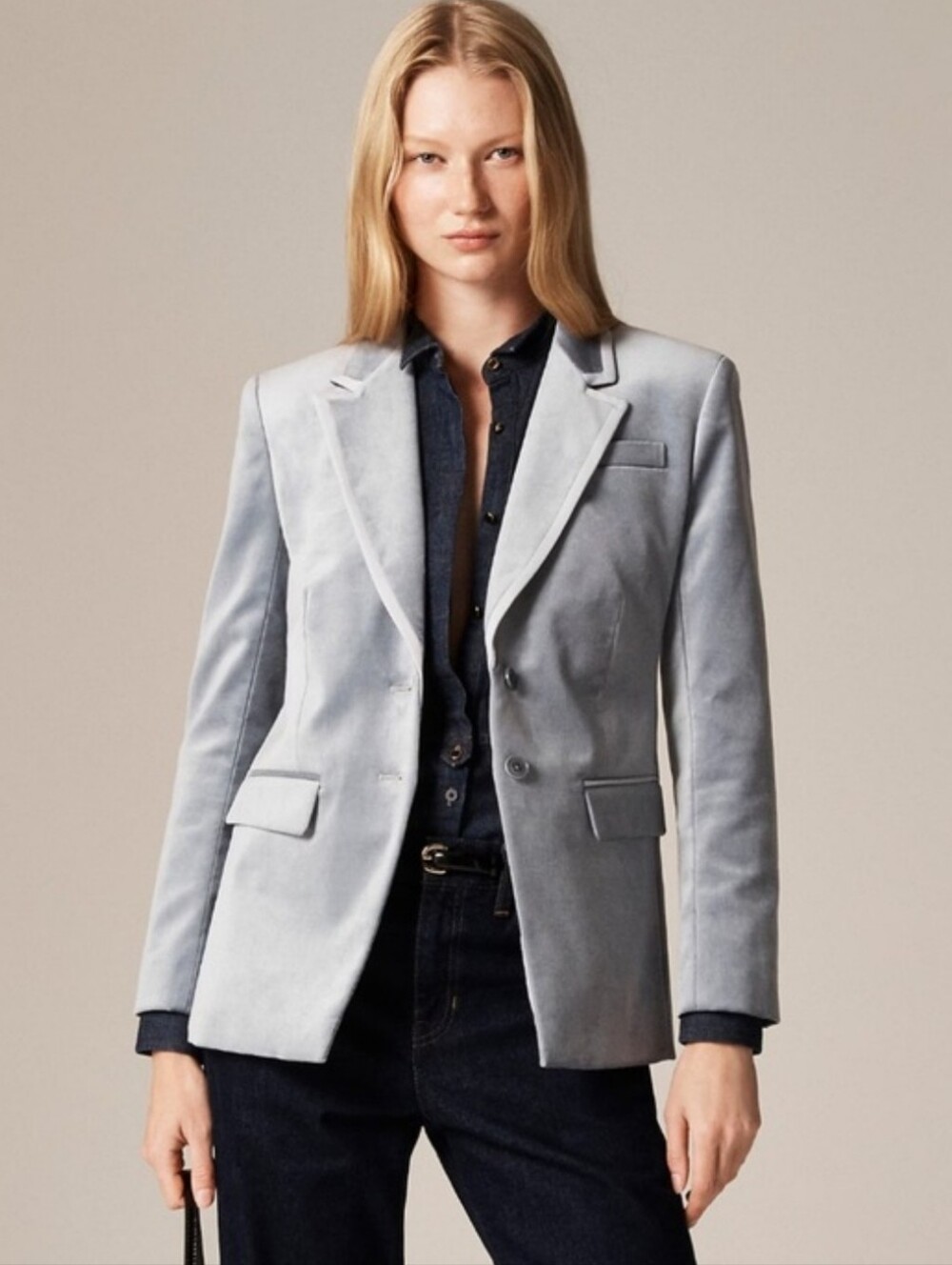 J. Crew Madelyn Blazer in Velvet - Slate Blue